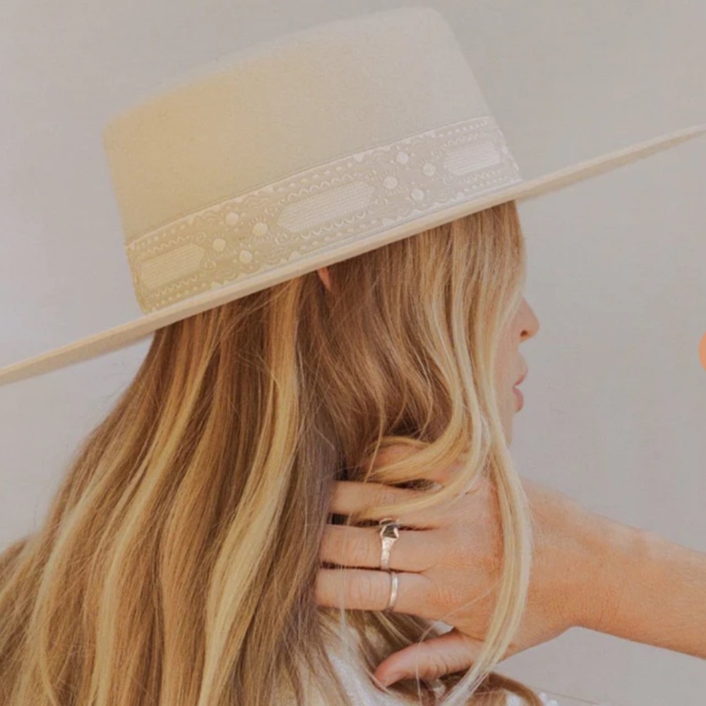 Sierra Gold Lack of Color Wide Brimmed Boater Hat